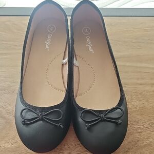Girls Black Ballet Flats Sz 4